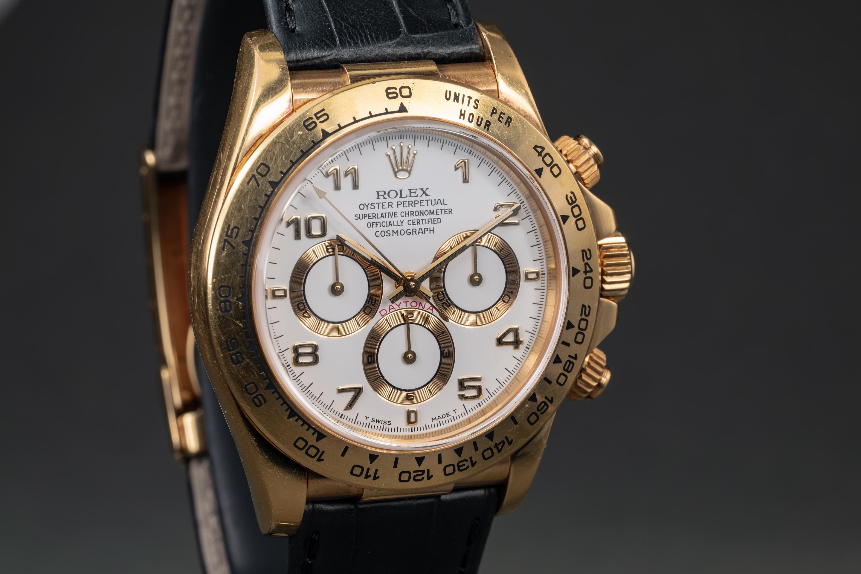 FS: 1997 Rolex 18K YG Daytona 16518 White Arabic Dial - Rolex