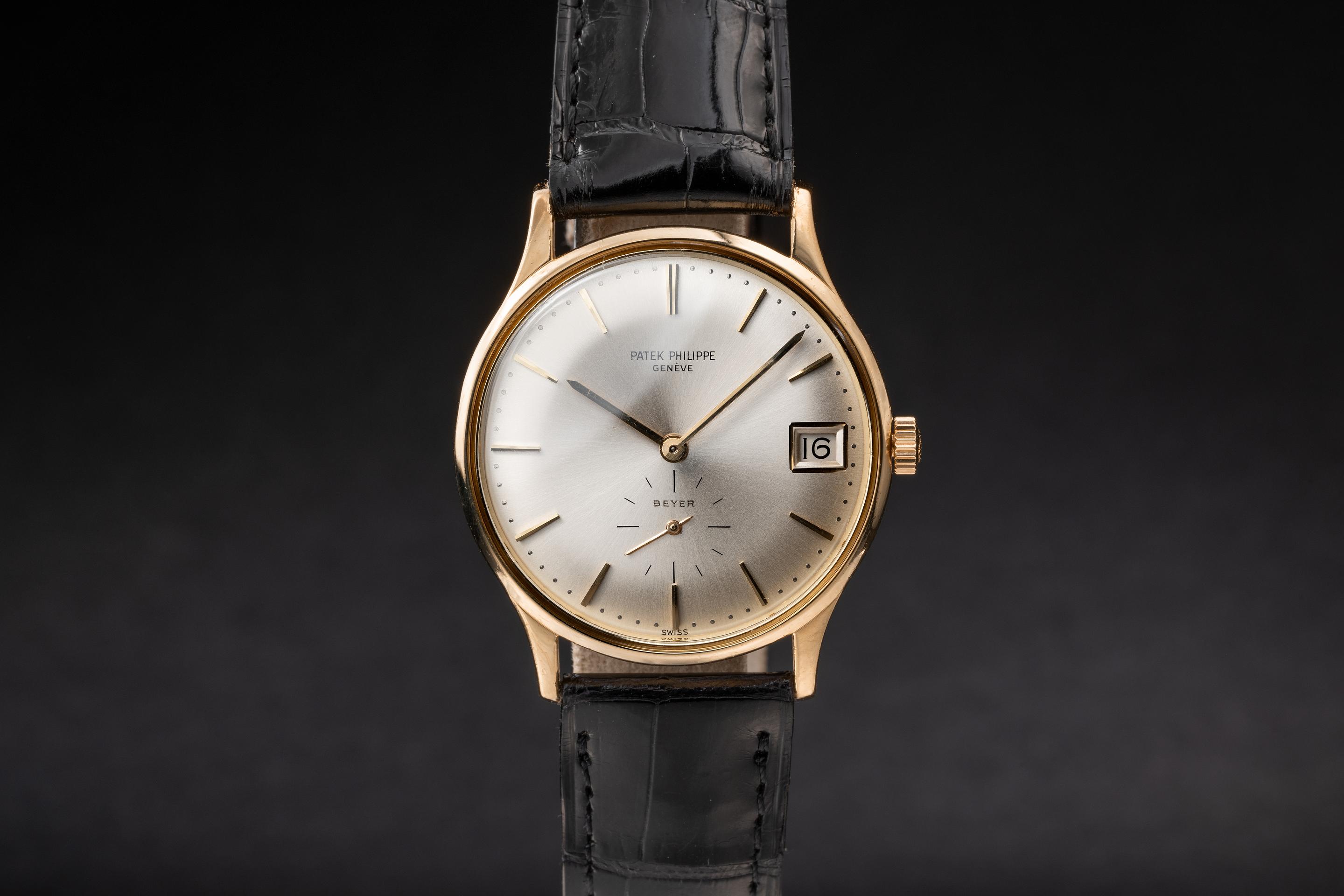 FS 1967 Patek Philippe 18K YG Calatrava 3514 Silver Beyer Dial